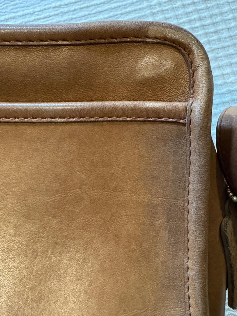 Vintage Coach NYC Era Swagger Bag Tan Leather Crossbody Double Pocket Creed - Picture 12 of 13